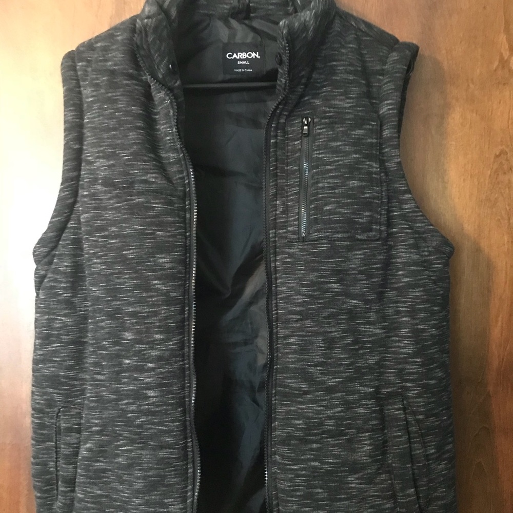 Puffy black and white mens vest